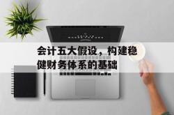 会计五大假设，构建稳健财务体系的基础
