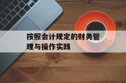 按照会计规定的财务管理与操作实践