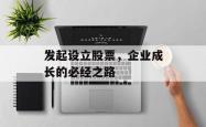 发起设立股票，企业成长的必经之路